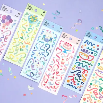 Confetti Hologram Seal Stickers