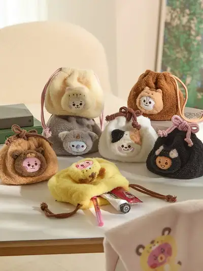 BT21 BABY モアフラッフィ顔ぬいぐるみストリングポーチ
