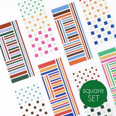 Pigment Clear Sticker - Square 8-Type Set
