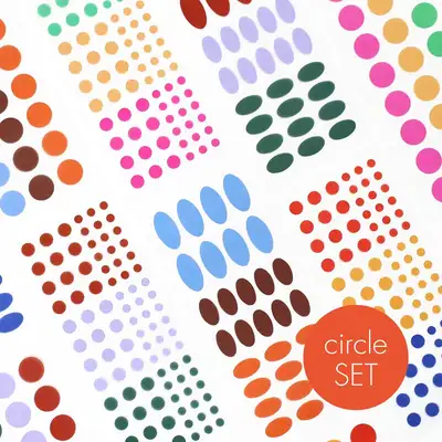 Pigment Transparent Sticker - Circle 12 Variety Set