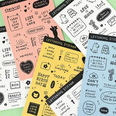 Lettering Sticker 6-Type Set
