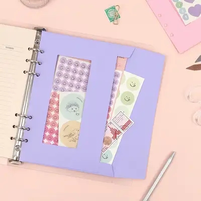 6-Ring Window Envelope A5 (Pink, Lavender)