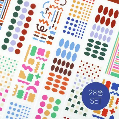 Pigment Transparent Sticker - 28 Type Set