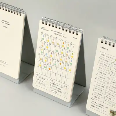 2026 One-Month Goal Tracker Calendar (Desk)