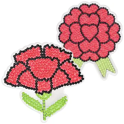 Creativity Commander Carnation Gem Cross Stitch Brooch Making Kit
