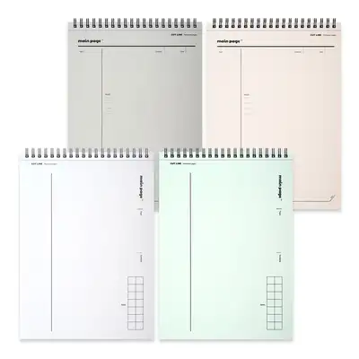 PopoFancy Main Page B5 Perforated Saddle-Stitched Notebook 4-Book Set Grid Dot Cornell Notebook