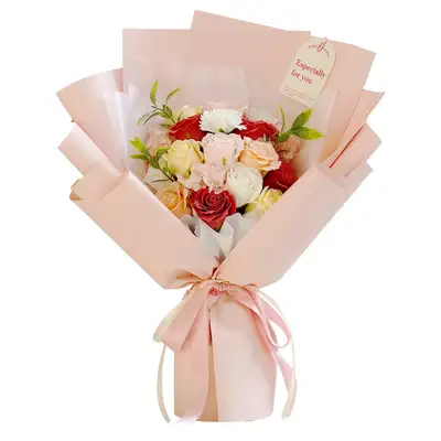 PopoFancy Lifelike Large Soap LED Standing Bouquet + Mini Card