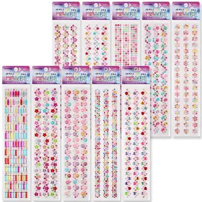 PopoFancy Shiny Jewel Sticker 10 Types Deco Decoration Sticker