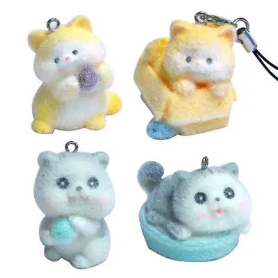 PopoFancy Random Mini Cat Keyring Key Chain Bag Charm