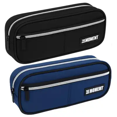 Popofancy The Moment Double Pocket Pouch Large Capacity Fabric Pencil Case