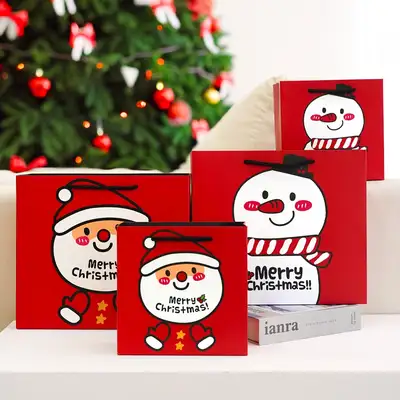 Popo Fancy Merry Christmas Gift Shopping Bag Set of 5