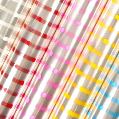 波波芬西 OPP透明爱心乙烯基卷装包装纸 53cmx17m