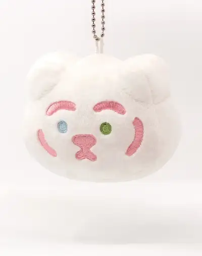 棉柔猫脸毛绒钥匙扣