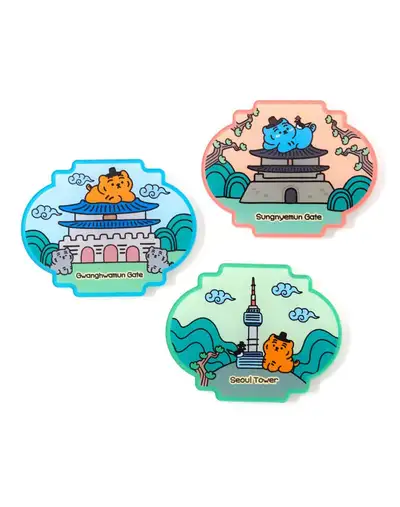 MUZIKTIGER 胖郎旅游地标亚克力磁铁3种