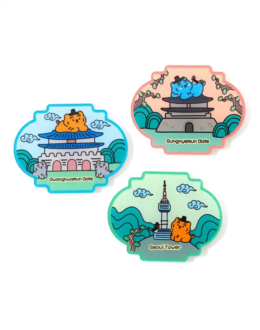 Chubby Tour Landmark Acrylic Magnet 3-piece Set — 1
