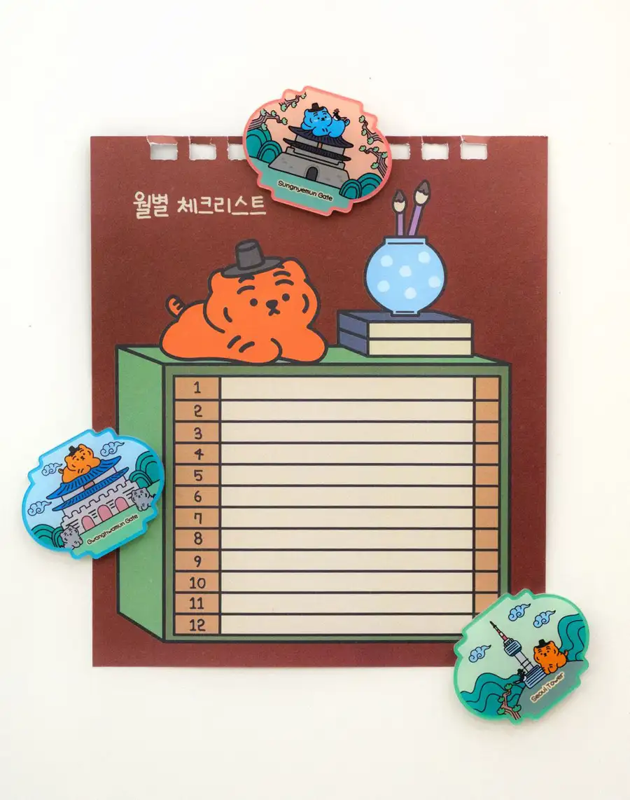 Chubby Tour Landmark Acrylic Magnet 3-piece Set — 5