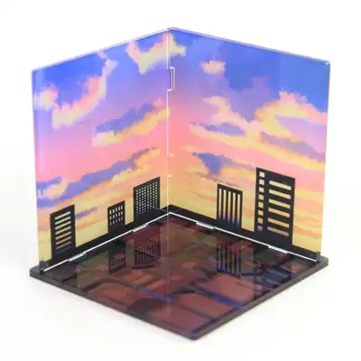 Webtoon Shop Background Diorama - Sunset 1 Type / Acrylic Goods / Diorama Background Stand / Webtoon Goods