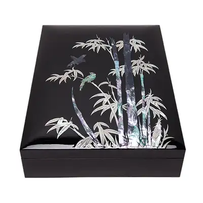 光沢竹製ファイルボックス