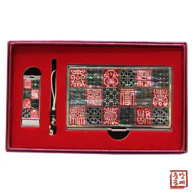 螺鈿名刺ケース USBセット(寿福文様) 8GB/16GB