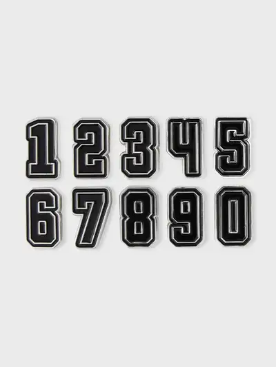 COLLE 金属数字贴纸 黑色 VER.2