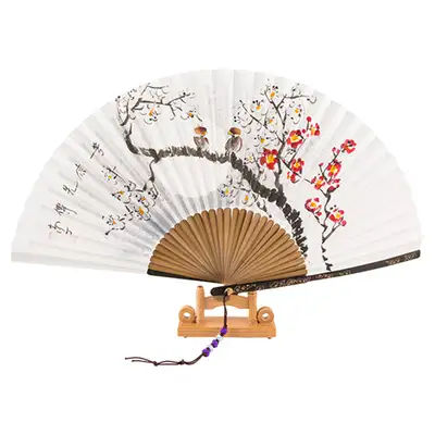 親筆 烏竹扇 梅花 伝統扇(南正 朴相玉)