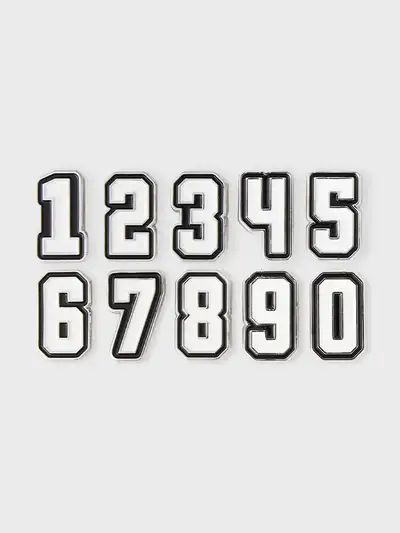 Colle金属数字贴纸白色 VER.2