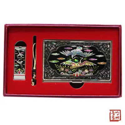 螺鈿名刺ケース USBセット(胸章) 8g,16g