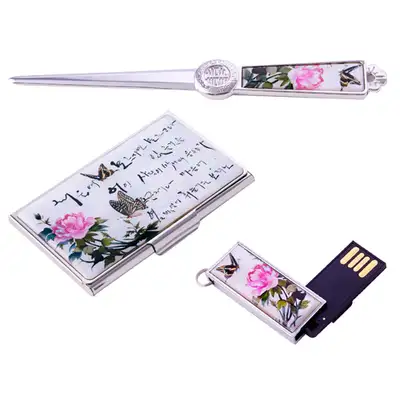 貝殻名刺+紙切+USB 8G (05_談話蝶)