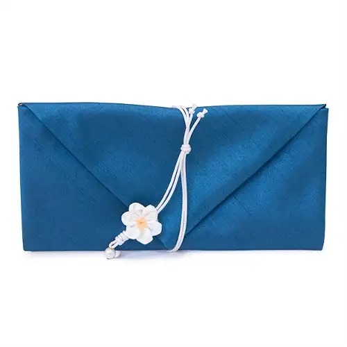 Silk Cash Envelope (Flower Knot, Teal)