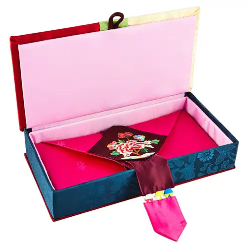 Silk Cash Gift Box (Flower Embroidery, A03) — 3