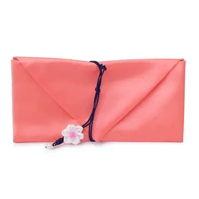絹製現金結納用封筒(花結び、オレンジ)