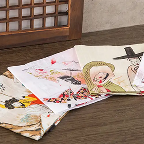 Traditional Folk Painting Handkerchief - Hwang Jinyi (B) — 6