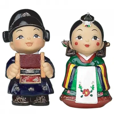 伝統人形 新郎新婦セット (小)