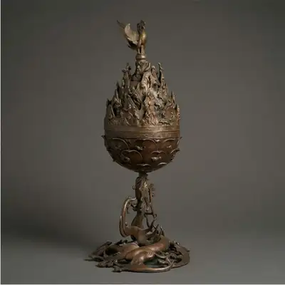 Baekje Bronze Incense Burner Small Size National Intangible Cultural Heritage Craft