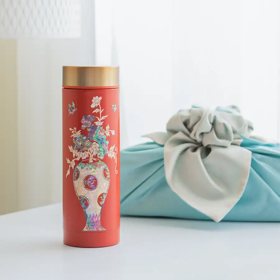 Mother-of-Pearl Stainless Steel Tumbler 300ml Soft Red Lacquerware Foreign Group Gift — 1