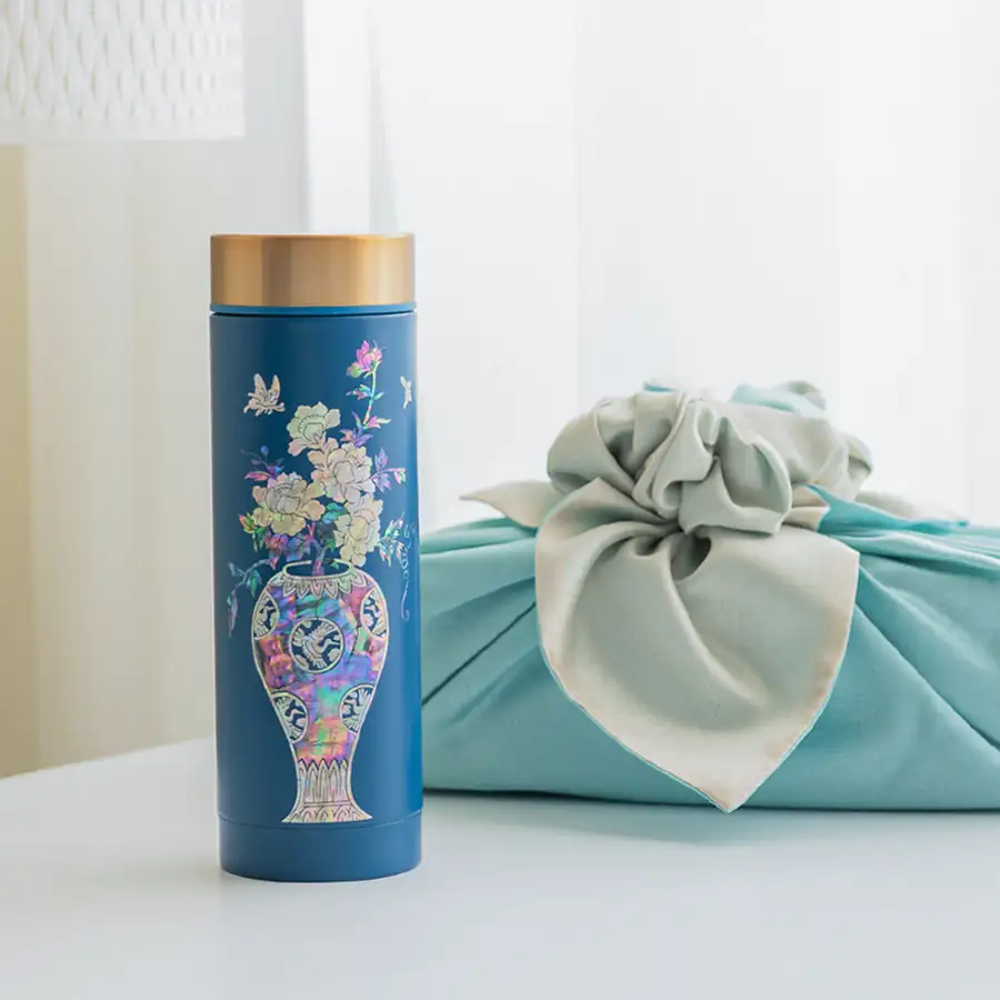 Mother-of-Pearl Stainless Steel Tumbler 300ml Soft Red Lacquerware Foreign Group Gift — 2