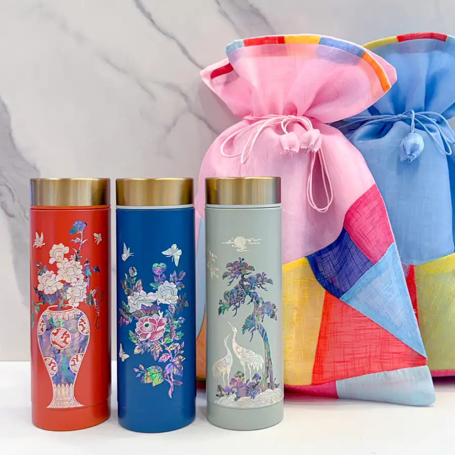 Mother-of-Pearl Stainless Steel Tumbler 300ml Soft Red Lacquerware Foreign Group Gift — 6