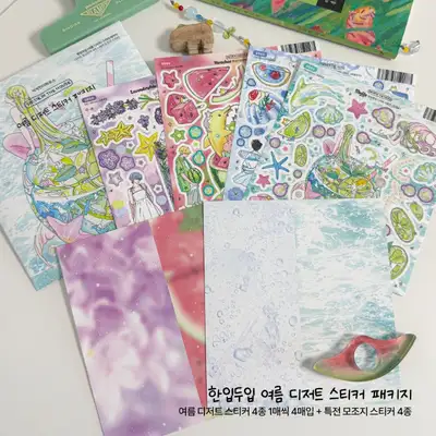 [Planned] Han Ip Doo Ip Summer Dessert Sticker Package (4 Seal Stickers + Package Exclusive)