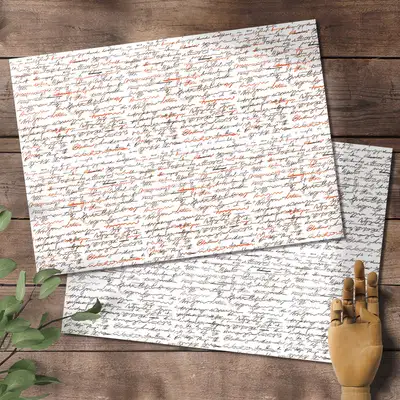 [1] Orange Lettering Wrapping Paper