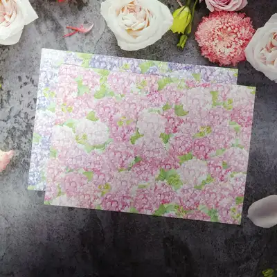 [17]绣球花 包装纸-粉紫色