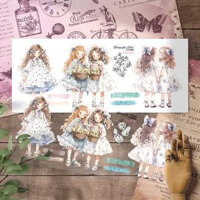 [1] Romantic Girl_Pastel Matte Backcoated Sticker