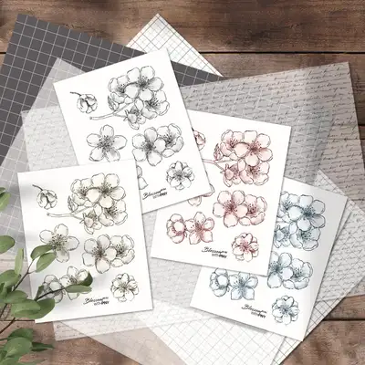 WithPiny花朵迷你暗色贴纸