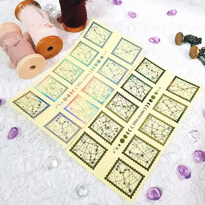 [17]烫金/全息邮票星座贴纸
