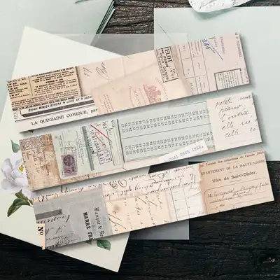Collage Deco Long Memo Pad A