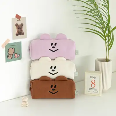 Momo-C Bear Cushion Pencil Pouch (3 Types)