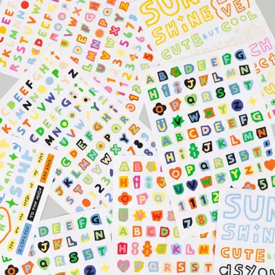 Little Things Cutting Color Typo Sticker Pack (Removable)