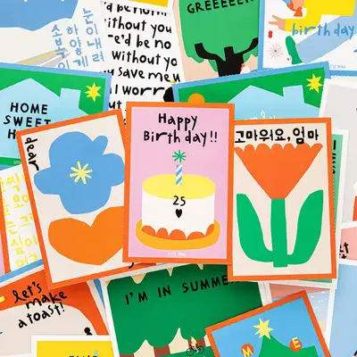 Little Things Typo Sticker Postcard Set (4 Designs)