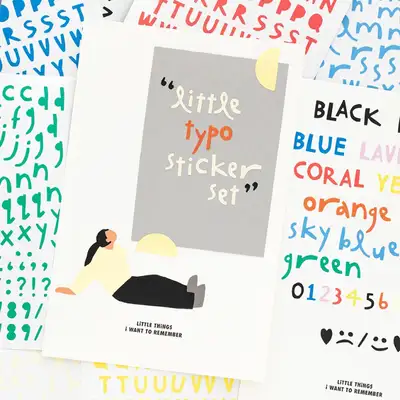 Little Things Typography Sticker Set (Alphabet + Number)
