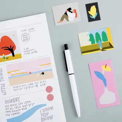 Little Things Remover Square Sticker (3 sheets) - 3-Type Set