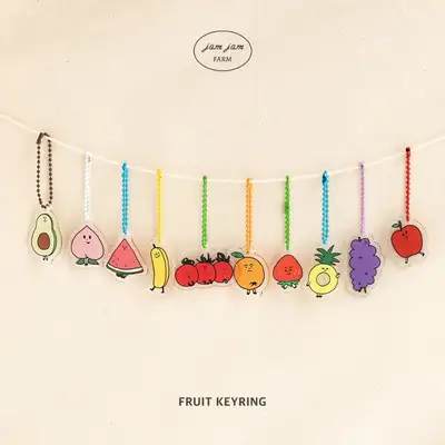 Jamjam Farm Fruits Keyring 10-Pack
